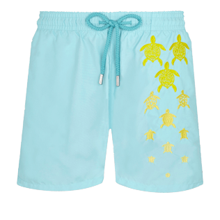 Hombre Clásico Bordado - Bañador con bordado Infinite Turtles para hombre, Acqua front Hombre Clásico Bordado - Bañador con bordado Infinite Turtles para hombre, Acqua front