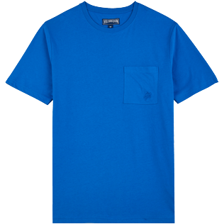 Imagen de Hombre Autros Liso - Camiseta de algodón orgánico de color liso para hombre, Mar azul vista frontal Imagen de Hombre Autros Liso - Camiseta de algodón orgánico de color liso para hombre, Mar azul vista frontal