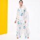 Women Others Printed - Women Cotton Pants Belle Des Champs, Soft blue front worn view Women Others Printed - Women Cotton Pants Belle Des Champs, Soft blue front worn view