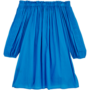 Mujer Autros Liso - Vestido de gasa de algodón con hombros descubiertos para mujer, Atoll back Mujer Autros Liso - Vestido de gasa de algodón con hombros descubiertos para mujer, Atoll back