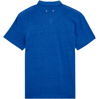 男款 Others Solid - 男士纯色亚麻运动 Polo 衫, Royal blue back 男款 Others Solid - 男士纯色亚麻运动 Polo 衫, Royal blue back