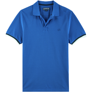 Picture of Men Others Solid - Men Cotton Pique Polo Shirt Solid, Sea blue front view Picture of Men Others Solid - Men Cotton Pique Polo Shirt Solid, Sea blue front view
