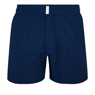 Homme CEINTURE PLATE Uni - Maillot de bain Homme Court Stretch Ceinture Plate Prince de Galles, Bleu nuit front Homme CEINTURE PLATE Uni - Maillot de bain Homme Court Stretch Ceinture Plate Prince de Galles, Bleu nuit front