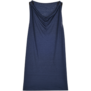 Women Others Solid - Women Cowl neck Linen Jersey Dress Solid, Navy front Women Others Solid - Women Cowl neck Linen Jersey Dress Solid, Navy front