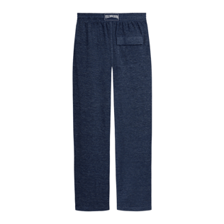 Homme AUTRES Uni - Pantalon unisexe uni en lin, Bleu marine chine back Homme AUTRES Uni - Pantalon unisexe uni en lin, Bleu marine chine back