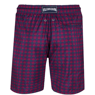 Men Long classic Printed - Men Swimtrunks Long Ultra-light and Packable Perspective Fish, Plum back Men Long classic Printed - Men Swimtrunks Long Ultra-light and Packable Perspective Fish, Plum back