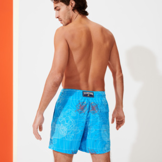 Men Classic Printed - Men Swimwear 2010 Sonar, Hawaii blue back worn view