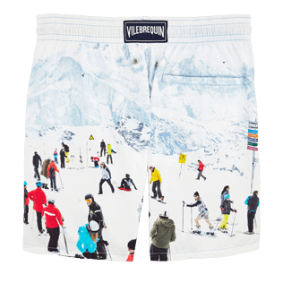 Men Classic Printed - Men Swimwear Ski - Vilebrequin x Massimo Vitali, Sky blue back view