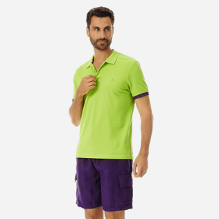 Men Others Solid - Men Cotton Pique Polo Shirt Solid, Cactus frontworn Men Others Solid - Men Cotton Pique Polo Shirt Solid, Cactus frontworn
