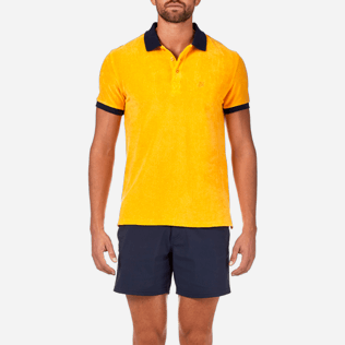 Homme Polos Uni - Polo Éponge Contrastée, Curcuma supp1 Homme Polos Uni - Polo Éponge Contrastée, Curcuma supp1