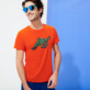 Men Others Printed - Men Cotton T-Shirt Turtle Swim, Medlar front worn view