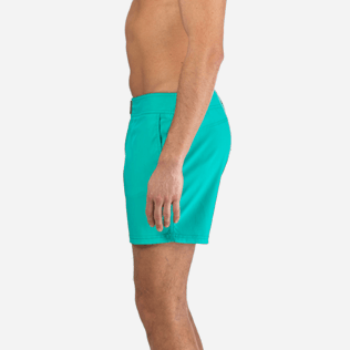 Hombre Cintura plana Liso - Bañador corto, ajustado y elástico liso para hombre, Veronese green supp3 Hombre Cintura plana Liso - Bañador corto, ajustado y elástico liso para hombre, Veronese green supp3