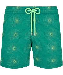Men Embroidered Embroidered - Men Embroidered Swim Shorts Hypno Shell - Limited Edition, Linden front view