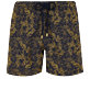 Men Classic Embroidered - Men Swim Trunks Hidden Fishes, Navy front view