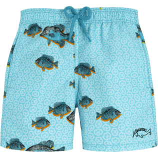 Boys Others Printed - Boys Swim Shorts Graphic Fish - Vilebrequin x La Samanna, Lazulii blue front view
