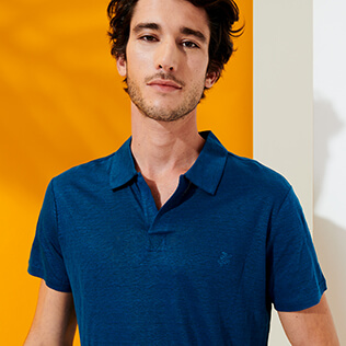Uomo Altri Unita - Polo uomo in jersey di lino tinta unita, Goa supp3 Uomo Altri Unita - Polo uomo in jersey di lino tinta unita, Goa supp3