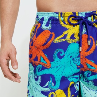 Men Others Printed - Men Stretch Long Swim Shorts Octopussy, Purple blue details view 3