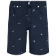 Men Others Printed - Men embroidered Bermuda Shorts 2009 Les Requins, Navy front view