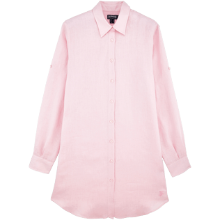 Damen Andere Uni - Langes Leinenhemd, Peony front Damen Andere Uni - Langes Leinenhemd, Peony front