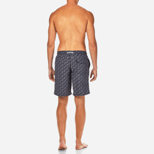 Herren Klassische lange Bedruckt - Lange Micro Ronde des Tortues-Badeshorts, Marineblau backworn Herren Klassische lange Bedruckt - Lange Micro Ronde des Tortues-Badeshorts, Marineblau backworn
