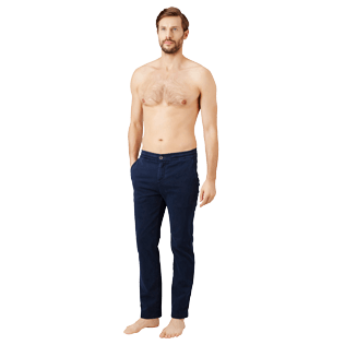 Hombre Autros Liso - Pantalón chino holgado para hombre, Azul marino frontworn Hombre Autros Liso - Pantalón chino holgado para hombre, Azul marino frontworn
