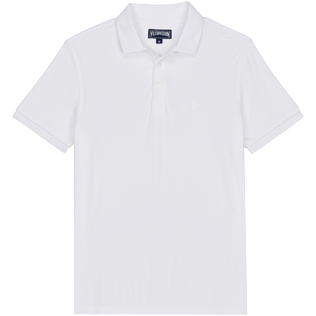 Men Others Solid - Men Terry Polo Shirt Solid, White front view