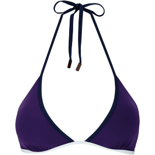 Damen Triangel Bedruckt - Reverso Triangel-Bikinioberteil für Damen, Marineblau front Damen Triangel Bedruckt - Reverso Triangel-Bikinioberteil für Damen, Marineblau front