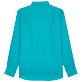 Hombre Autros Liso - Camisa de lino lisa para hombre, Ming blue vista trasera