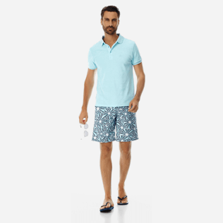 Men Others Solid - Men Terry Cloth Polo Shirt Solid, Aquamarine supp2 Men Others Solid - Men Terry Cloth Polo Shirt Solid, Aquamarine supp2