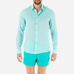 Others Solid - Unisex Linen Voile Shirt Solid, Lagoon supp1 Others Solid - Unisex Linen Voile Shirt Solid, Lagoon supp1