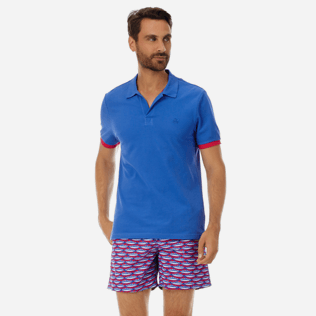 Men Others Solid - Men Cotton Pique Polo Shirt Solid, Sea blue frontworn Men Others Solid - Men Cotton Pique Polo Shirt Solid, Sea blue frontworn