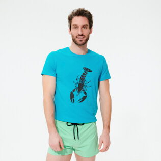 Uomo Altri Stampato - T-shirt uomo in cotone Lobster 3D Effect, Azzurro chiaro supp2 Uomo Altri Stampato - T-shirt uomo in cotone Lobster 3D Effect, Azzurro chiaro supp2