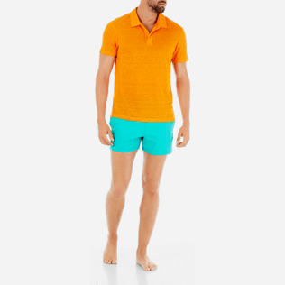 Homme AUTRES Uni - Polo en jersey de Lin Uni, Kumquat frontworn Homme AUTRES Uni - Polo en jersey de Lin Uni, Kumquat frontworn