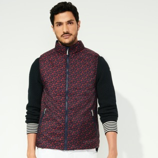 Others Printed - Unisex Reversible Sleeveless Jacket Micro Ronde Des Tortues, Navy details view 5