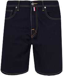 Men Others Solid - Men 5-Pocket Denim Bermuda Shorts, Dark denim w1 front view