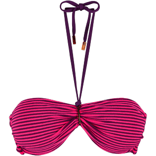 Donne Tops Grafico - Top bikini donna a fascia in spugna a righe, Ametista front Donne Tops Grafico - Top bikini donna a fascia in spugna a righe, Ametista front