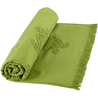 Andere Uni - Turtles Jacquard-Decke aus Frottee, Moos supp1 Andere Uni - Turtles Jacquard-Decke aus Frottee, Moos supp1