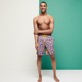 Men Long classic Printed - Men Swim Trunks Long Ultra-light and packable Octopus Band, Yellow front worn view