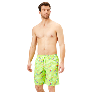 Men Long classic Printed - Men Long Swimwear Multicolore Parrots, Lemongrass frontworn Men Long classic Printed - Men Long Swimwear Multicolore Parrots, Lemongrass frontworn