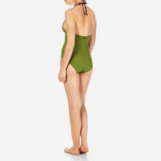 Mujer Una pieza Liso - Bañador de una sola pieza de neopreno con copas de triángulo para mujer, Espuma backworn Mujer Una pieza Liso - Bañador de una sola pieza de neopreno con copas de triángulo para mujer, Espuma backworn