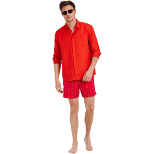 男款 Others Solid - 男士纯色亚麻衬衫, Medicis red supp2 男款 Others Solid - 男士纯色亚麻衬衫, Medicis red supp2