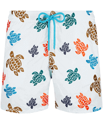 Men Others Embroidered - Men Embroidered Swim Trunks Ronde Des Tortues - Limited Edition, Glacier front view