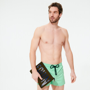 Hombre Autros Liso - Bañador corto, elástico y ajustado liso para hombre, Cardamom supp2 Hombre Autros Liso - Bañador corto, elástico y ajustado liso para hombre, Cardamom supp2