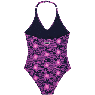 Girls One piece Printed - Girls One-piece Swimsuit Hypno Shell, Navy back view