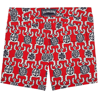 Men Fitted Printed - Primitive Turtles Superflex Fitted cut Swim shorts, Poppy red back Men Fitted Printed - Primitive Turtles Superflex Fitted cut Swim shorts, Poppy red back