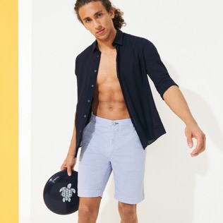 Men Others Graphic - Men Chino printed Bermuda Shorts Micro Flowers, White supp1 Men Others Graphic - Men Chino printed Bermuda Shorts Micro Flowers, White supp1