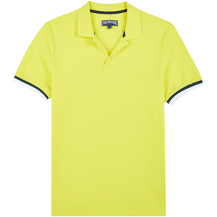Men Others Solid - Men Cotton Pique Polo Shirt Solid, Lemon front Men Others Solid - Men Cotton Pique Polo Shirt Solid, Lemon front