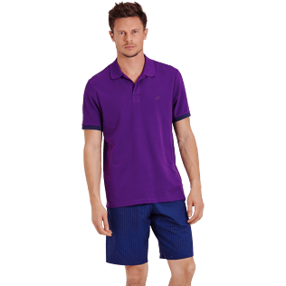 Men Others Solid - Men Cotton Polo Shirt Solid, Plum frontworn Men Others Solid - Men Cotton Polo Shirt Solid, Plum frontworn