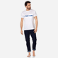 Uomo Altri Unita - T-shirt uomo con logo vintage Vilebrequin, Bianco vista frontale indossata