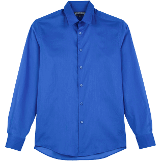 Autros Liso - Camisa en gasa de algodón de color liso unisex, Mar azul front Autros Liso - Camisa en gasa de algodón de color liso unisex, Mar azul front